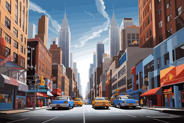 airbrush style painting of new york illustration
