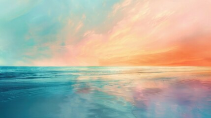 Obraz premium Soft pastels blending into a tranquil sea of serenity.