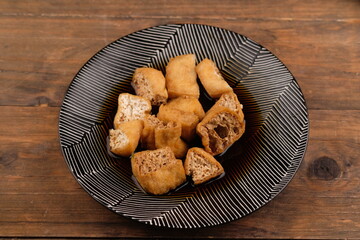 Tahu gejrot is a typical food from Cirebon, West Java, Indonesia, made from tofu that has been fried and then eaten with a sauce consisting of chili, garlic, shallots and sugar. Indonesian food