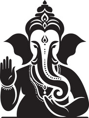 Naklejka premium Elegant Silhouette of Lord Ganesha 