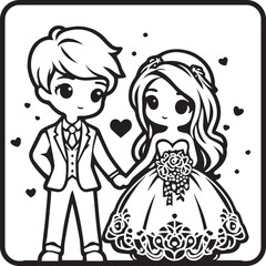 Fototapeta premium Elegant Silhouette of Wedding Couple 