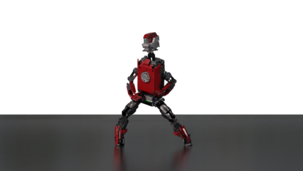robot dancing transparent background for push on background	3D PNG photo