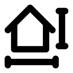 house size line icon for ui and website
