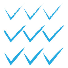 Checkmark icon. Blue check mark vector set. Checked checkbox sign. Approved symbol. Isolated v checkmark icon.