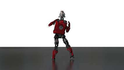 robot dancing transparent background for push on background	3D PNG photo