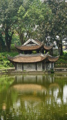 The ancient pagoda architecture has a typical Asian style