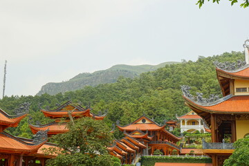 The ancient pagoda architecture has a typical Asian style