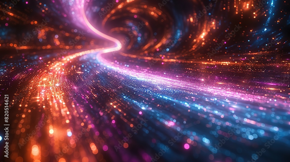 Poster ethereal pathways: 3d rendering of hyper speed in space