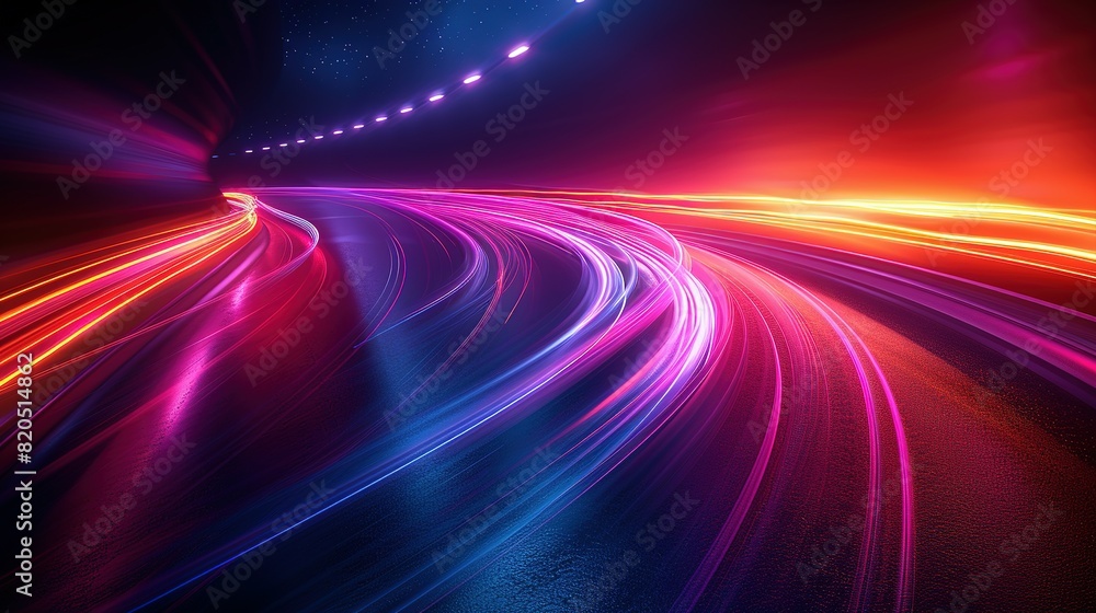Poster ethereal pathways: 3d rendering of hyper speed in space
