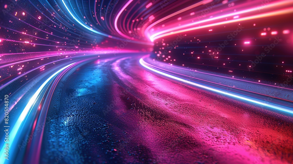Poster ethereal pathways: 3d rendering of hyper speed in space