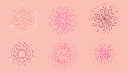 Sacred geometry set covers  Vector      flat  line art flat illustration