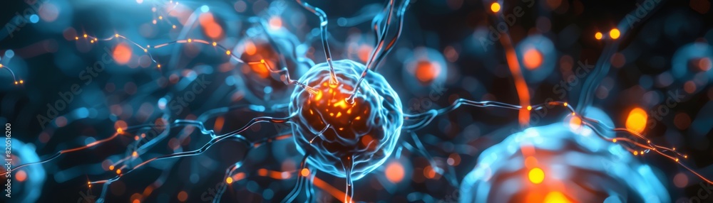 Poster the image shows a neuron which is the basic functional unit of the nervous system.
