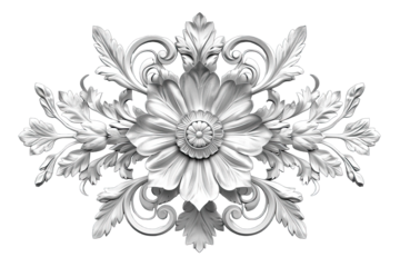 Silver engrave ornament isolated on white background