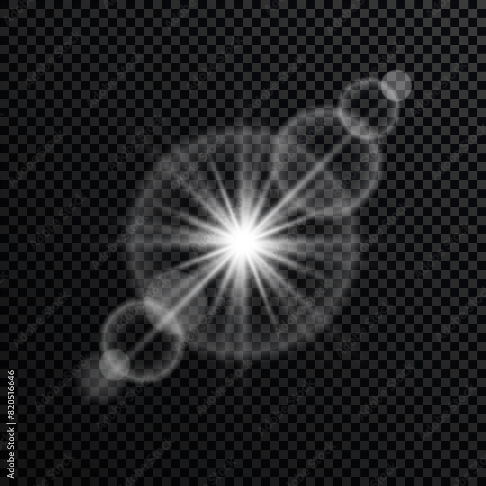 Poster effect sparkling stars light burst explosion, flickering and flashing lights. collection of differen