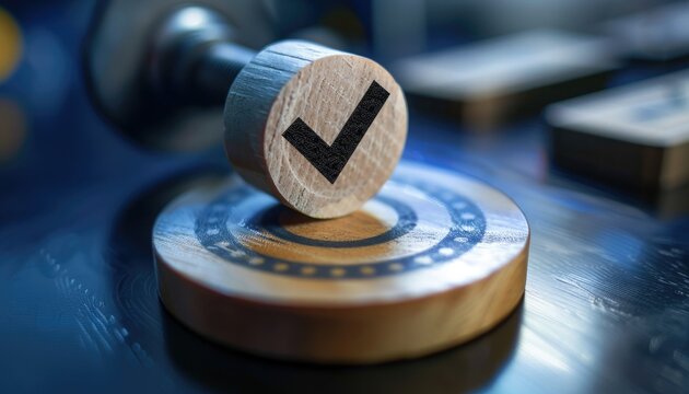 Pristine shot of a quality assurance stamp with a clear check mark, underlining commitment to excellence and customer satisfaction.