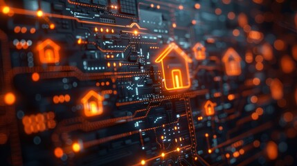 Smart home Automation Control System. Innovation Technology Internet Network Concept, technology, platform, server, support, web, business,