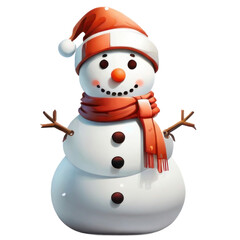 Snowman geometric shapes Cuteness on the snow field in nature isolated. Generative AI