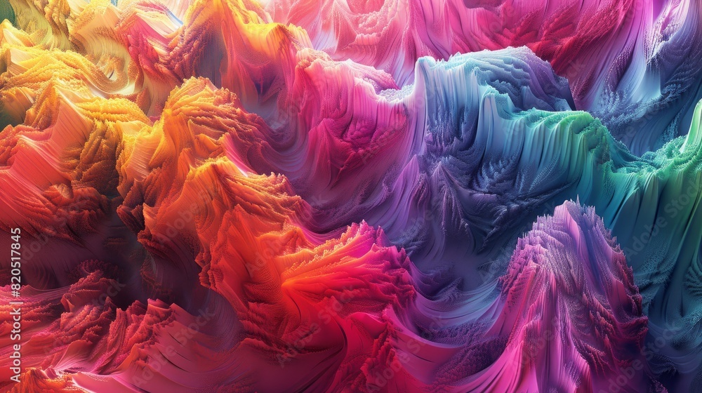 Poster a captivating 3d abstract visualization with a multicolor palette.