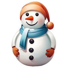 Snowman geometric shapes Cuteness on the snow field in nature isolated. Generative AI