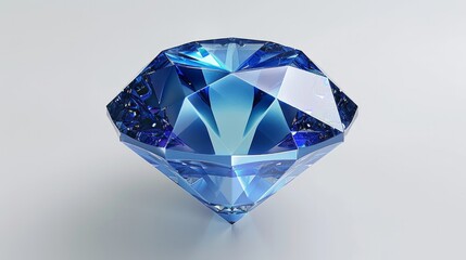A 3D illustration of a blue diamond on a white background.









