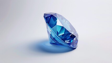 A 3D illustration of a blue diamond on a white background.









