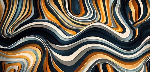 Abstract background, geometric striped pattern in undulating waves or curves