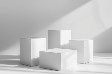 Empty white box in a room. Created with Ai