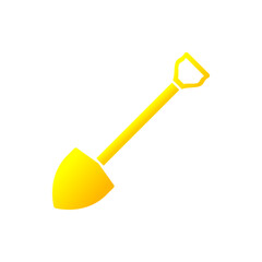 Gold Digging Shovels Vector illustration isolated on transparent background.PNG format