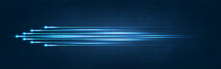 Blue light streak, fiber optic, speed line, futuristic background for 5g or 6g technology wireless data transmission, high-speed internet in abstract. internet network concept. vector design