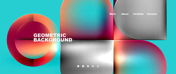 Obraz premium Round squares, circles with fluid gradients. Vector Illustration For Wallpaper, Banner, Background, Card, Book Illustration, landing page