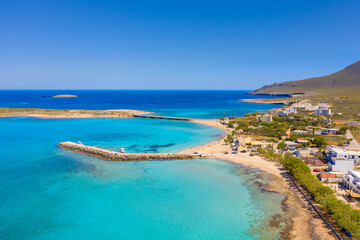 The port of Kythera with the the shipwreck 