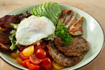A view of a keto breakfast bowl.
