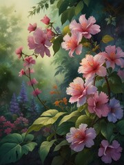Enchanting Garden Archway with Blooming Flowers