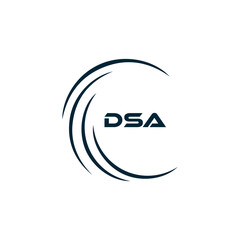DSA logo. D S A design. White DSA letter. DSA, D S A letter logo design. D S A letter logo design in FIVE, FOUR, THREE, style. letter logo set in one artboard. D S A letter logo vector design.	
