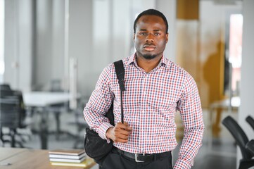 Portrait of african boy at college campus