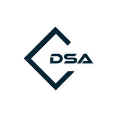 Fototapeta premium DSA logo. D S A design. White DSA letter. DSA, D S A letter logo design. D S A letter logo design in FIVE, FOUR, THREE, style. letter logo set in one artboard. D S A letter logo vector design. 