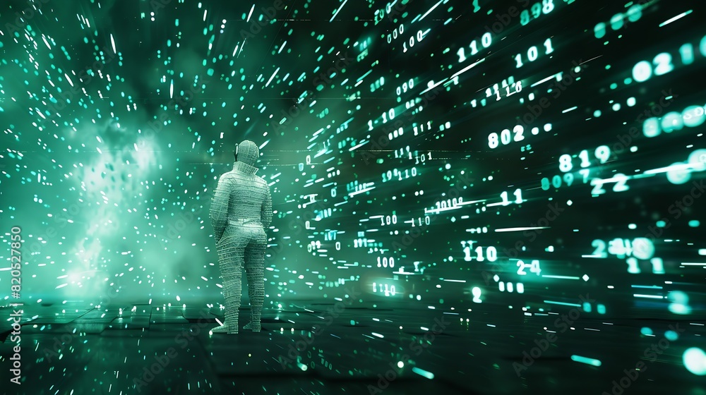 Leinwandbilder Digital transformation concept System engineering Binary code Programming : Generative AI