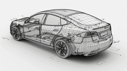 Car battery outline sketch, black, white background,generative ai