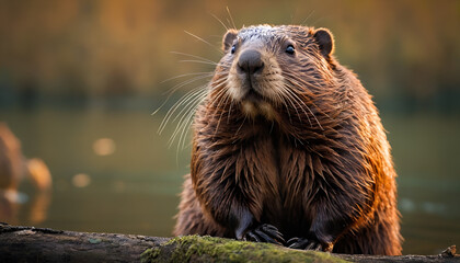 close up of a beaver