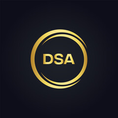 DSA logo. D S A design. White DSA letter. DSA, D S A letter logo design. D S A letter logo design in FIVE, FOUR, THREE, style. letter logo set in one artboard. D S A letter logo vector design.	
