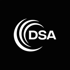DSA logo. D S A design. White DSA letter. DSA, D S A letter logo design. D S A letter logo design in FIVE, FOUR, THREE, style. letter logo set in one artboard. D S A letter logo vector design.	
