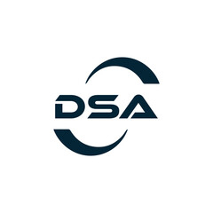DSA logo. D S A design. White DSA letter. DSA, D S A letter logo design. D S A letter logo design in FIVE, FOUR, THREE, style. letter logo set in one artboard. D S A letter logo vector design.	

