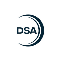 DSA logo. D S A design. White DSA letter. DSA, D S A letter logo design. D S A letter logo design in FIVE, FOUR, THREE, style. letter logo set in one artboard. D S A letter logo vector design.	
