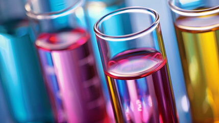 Dripping liquid from pipette into test tube in laboratory, closeup. Scientist in laboratory analyzing blue substance in beaker, conducting medical research for pharmaceutical discovery, biotechnology.