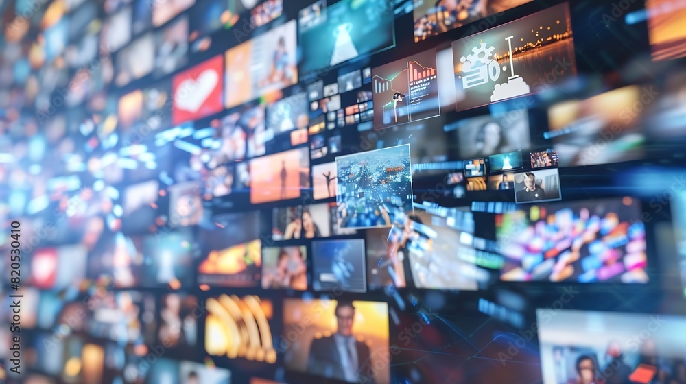 Aufkleber Digital contents concept Social networking service Streaming video NFT Nonfungible token : Generative AI