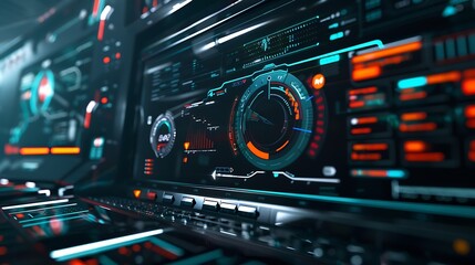 Fototapeta premium GUI Graphical User Interface concept : Generative AI