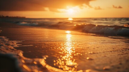 Fototapeta premium sunset and beach : Generative AI