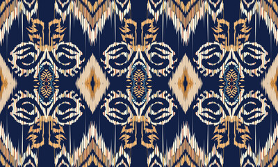 Hand draw African Ikat paisley embroidery.geometric ethnic oriental seamless pattern traditional.great for textiles, banners, wallpapers, wrapping vector design.