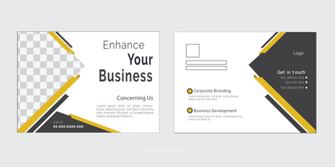 Modern postcard design, corporate postcard design template.