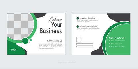 GreenCorporate business postcard or EDDM postcard design template.